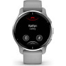 Часы GARMIN VENU 2 PLUS SILVER STAINLESS STEEL BEZEL WITH POWDER GRAY CASE AND SILICONE BAND 010-02496-10